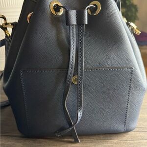 Michael Kors Navy Crossbody Bag with Gold Accents